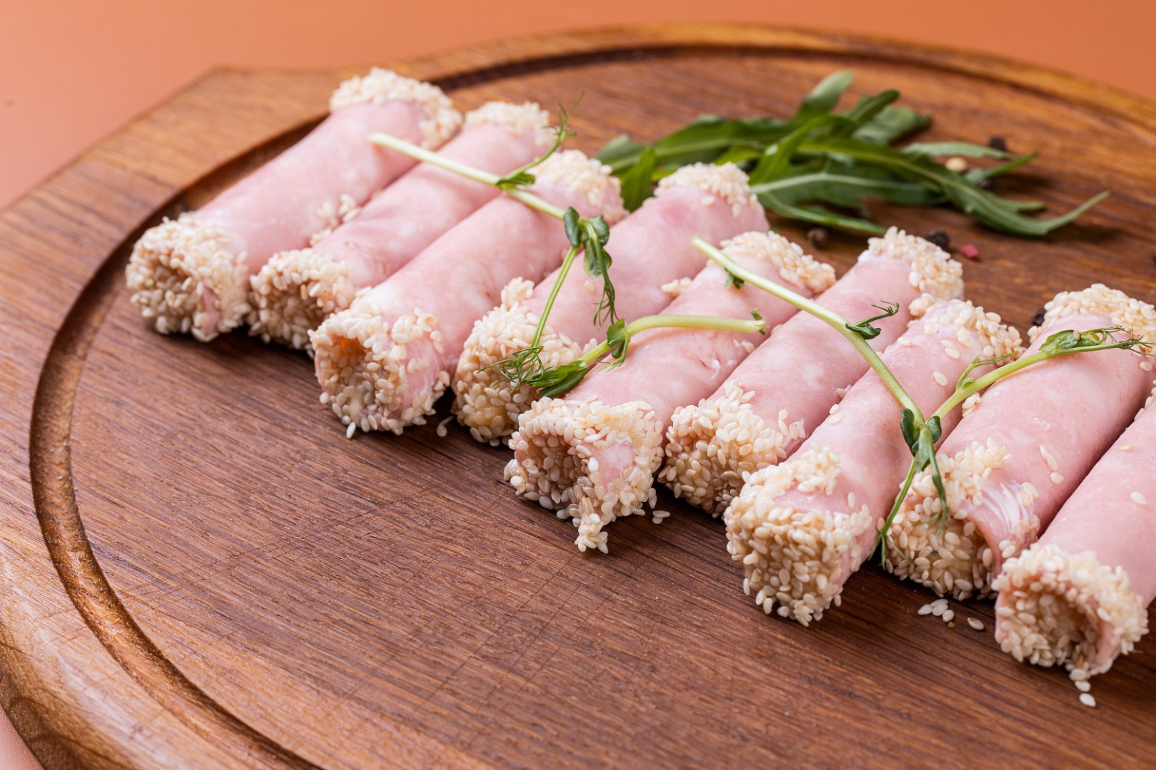 Рулетики из ветчины с сыром и чесноком Рулетики из ветчины с сыром и чесноком